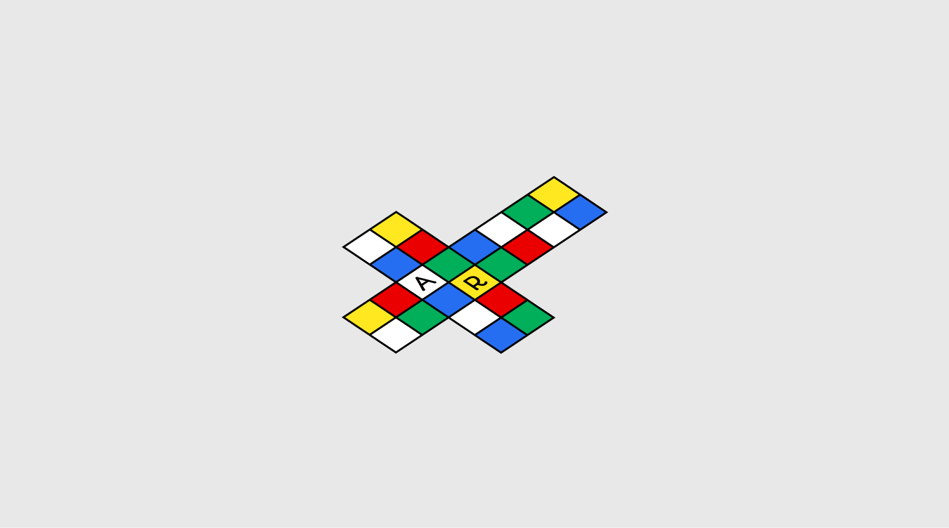 X-shaped grid of